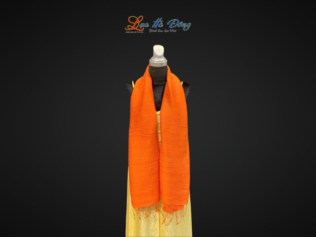 Khăn Lụa Trơn Màu Cam 100% silk
