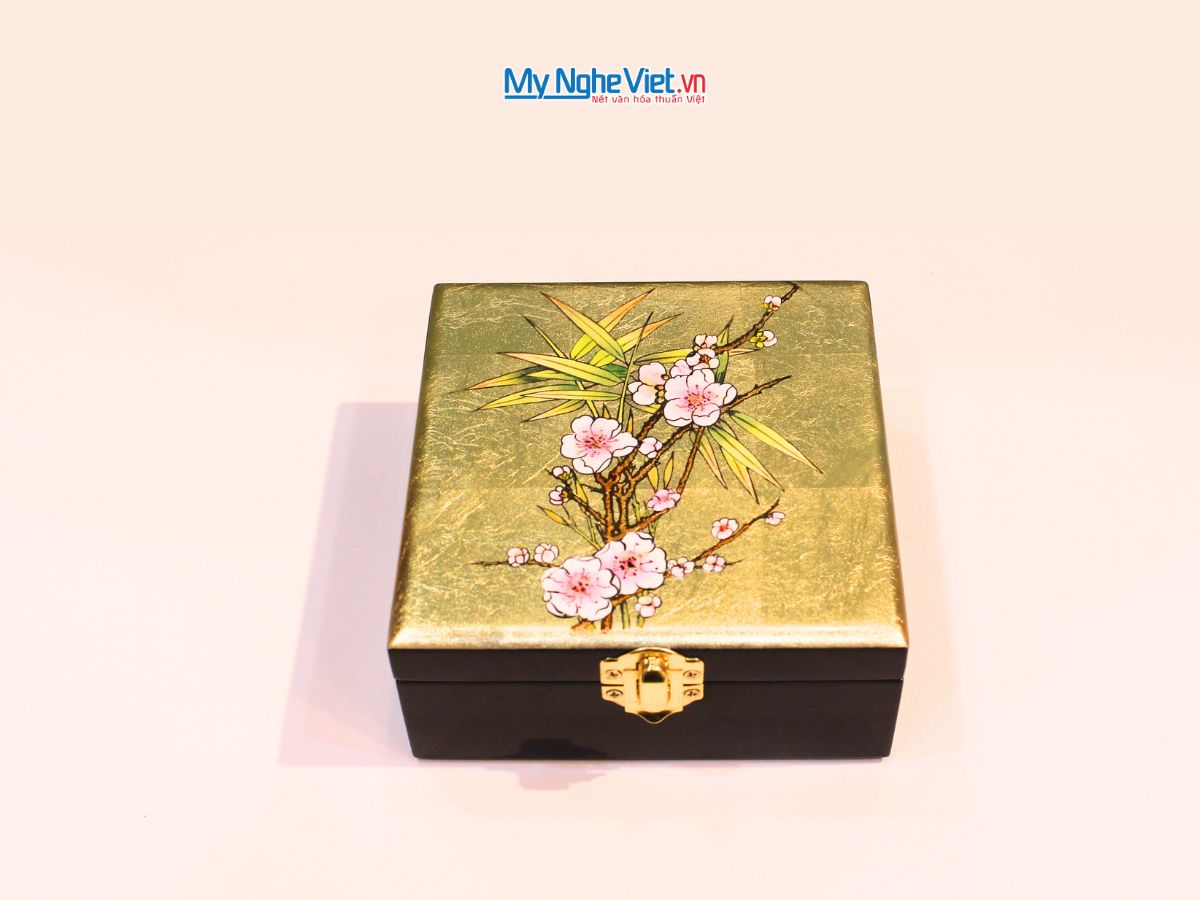 Hộp sơn mài trang sức vuông