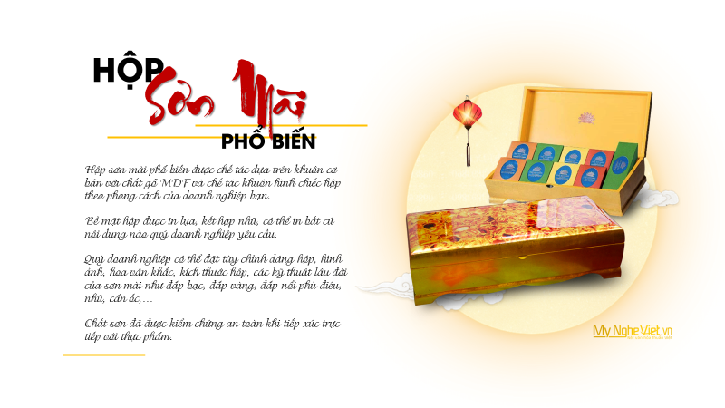 Hộp đựng bánh trung thu cao cấp bằng sơn mài
