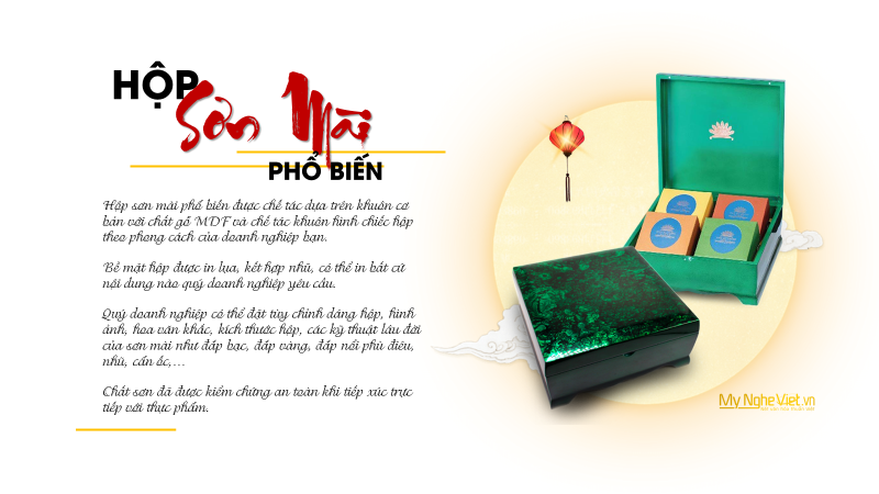 Hộp đựng bánh trung thu cao cấp bằng sơn mài