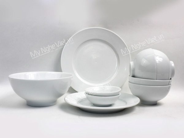 Bát đĩa gốm Bát Tràng cho nhà hàng