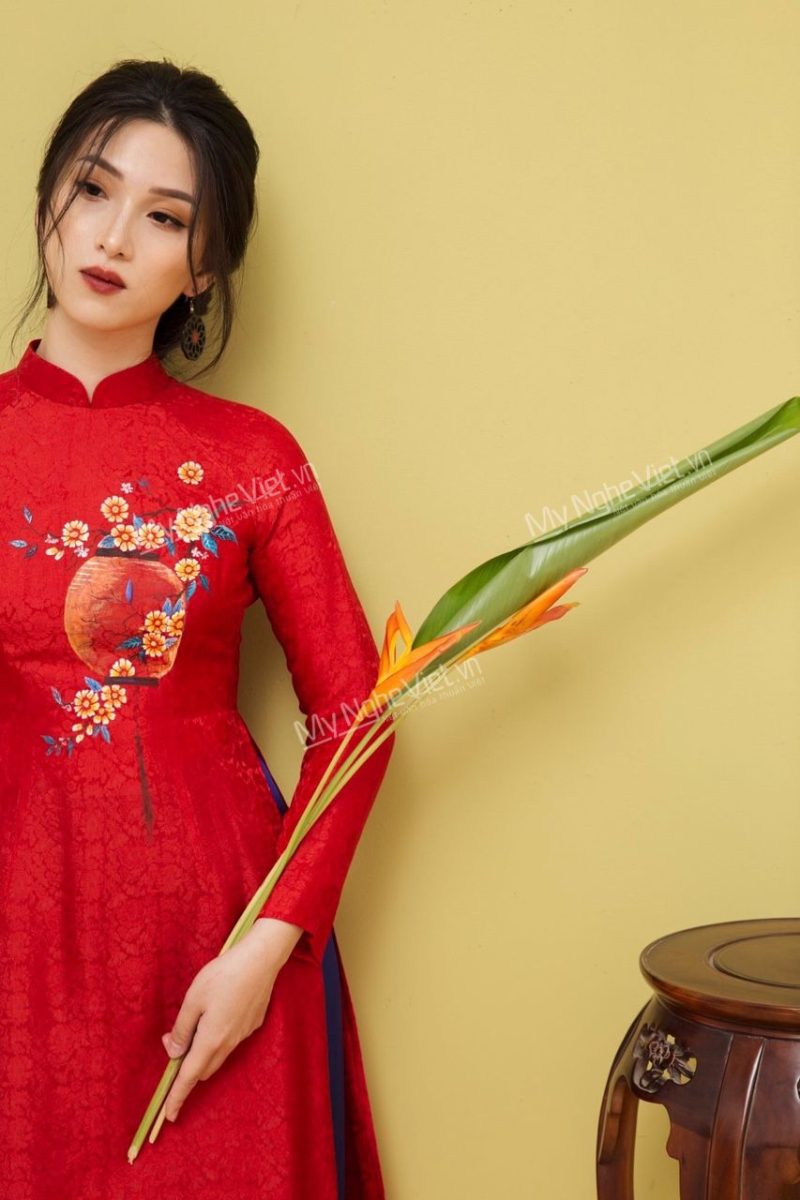 Vải Áo Cưới Lụa Hà Đông Hoa Cúc Trắng MNV-LHD17 - Ảnh 2