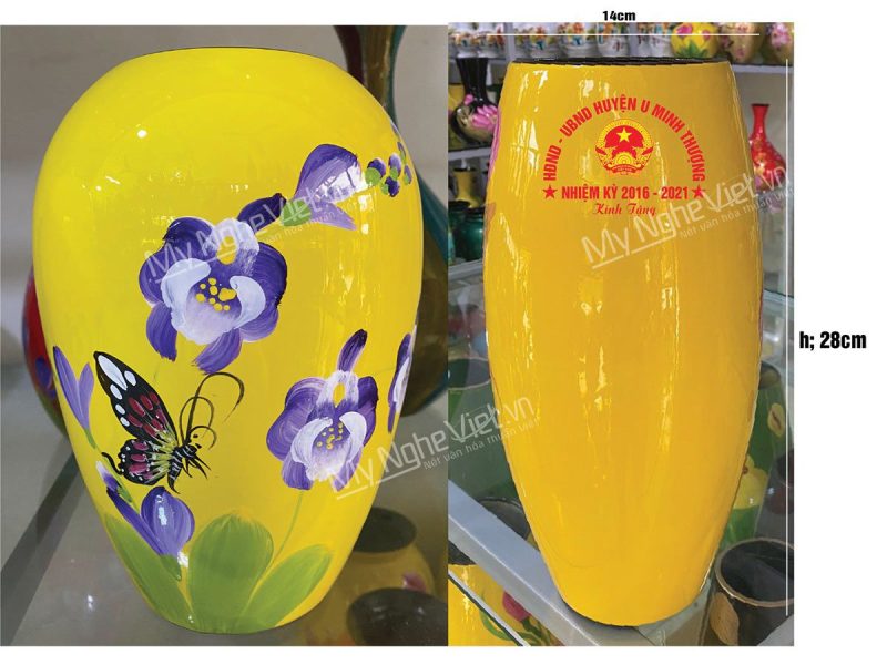 Lọ Hoa Gốm Dáng Quả Boom In Logo - Ảnh 6