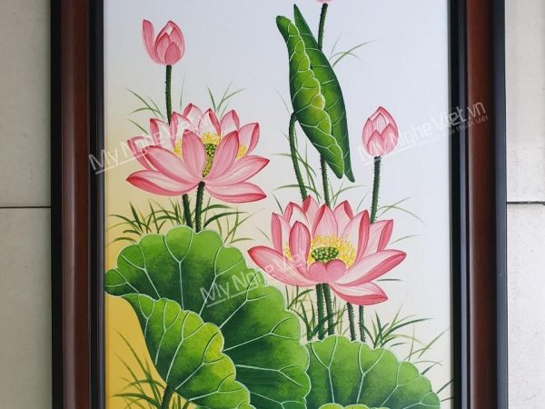 Tranh sơn mài hoa sen