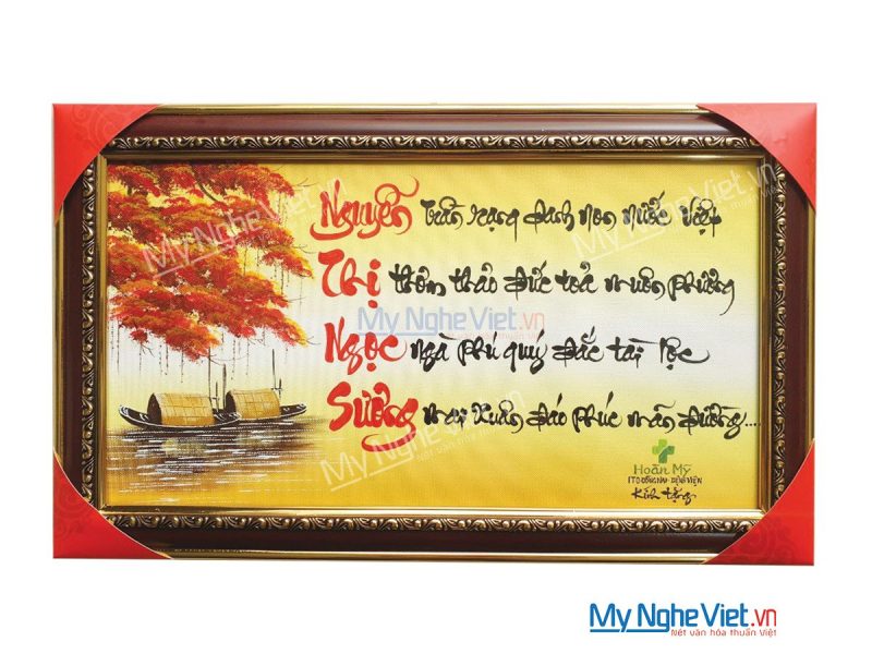 Tranh thư pháp ý nghĩa theo yêu cầu