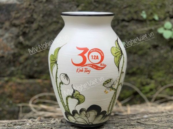 Lọ hoa gốm in logo