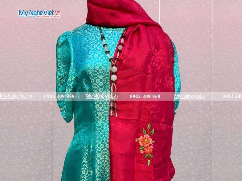 Khăn choàng cổ lụa thêu hoa MNV-KLNL57180-3