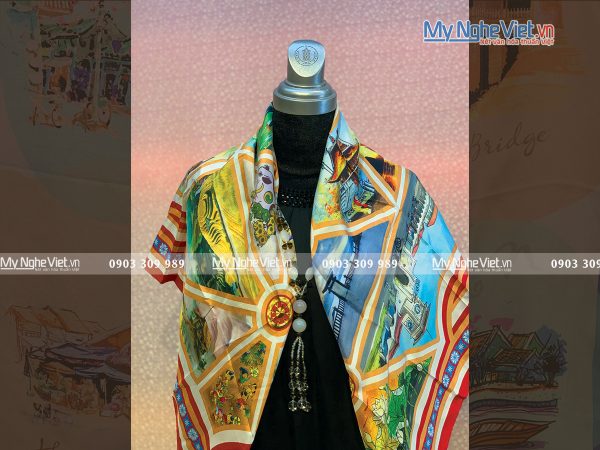 Khăn Choàng Cổ Lụa Họa Tiết MNV-KLPM111