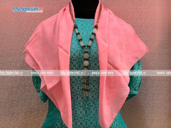 Khăn Lụa Vân Họa Tiết Hồng Phấn MNV-KLNL7878-3