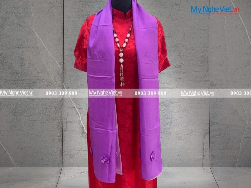 Khăn Choàng Cổ Hà Đông Đính Hoa MNV-KL48-8 - Ảnh 4
