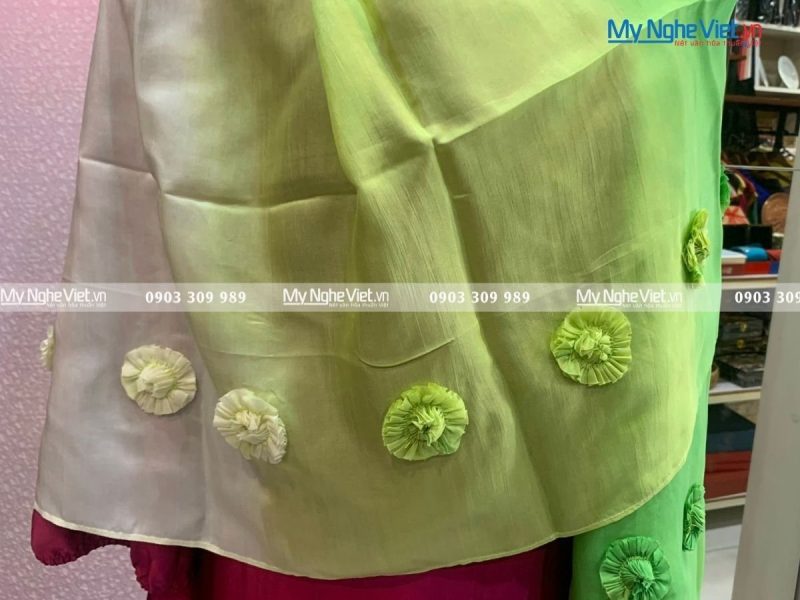 Khăn Choàng Cổ Hà Đông Đính Hoa  MNV-KL48-6 - Ảnh 2