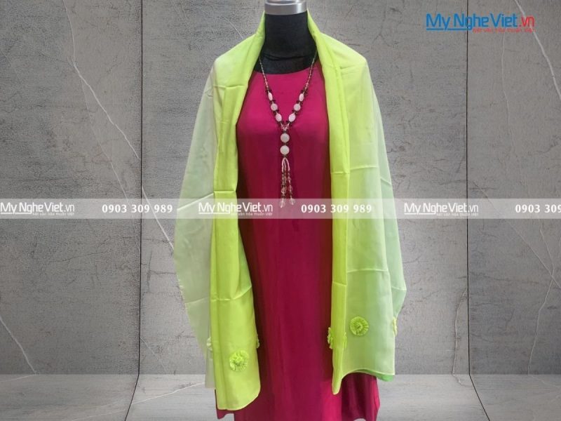 Khăn Choàng Cổ Hà Đông Đính Hoa  MNV-KL48-6 - Ảnh 3