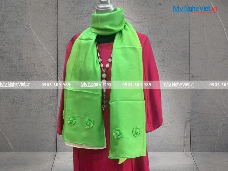Khăn Choàng Cổ Hà Đông Đính Hoa  MNV-KL48-6