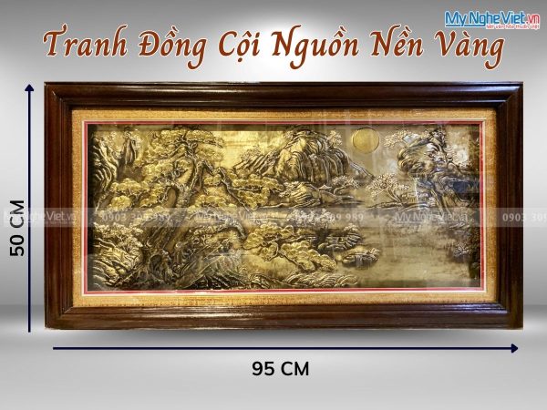 Tranh đồng Cội Nguồn cạo màu giả cổ