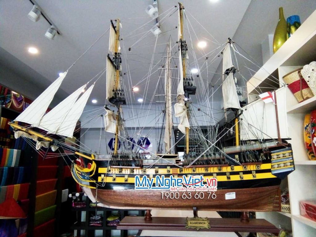 Mô hình thuyền gỗ cổ Agamemno 80cm