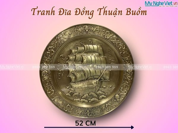 Tranh Đồng Thuận Buồm Xuôi Gió 52cm