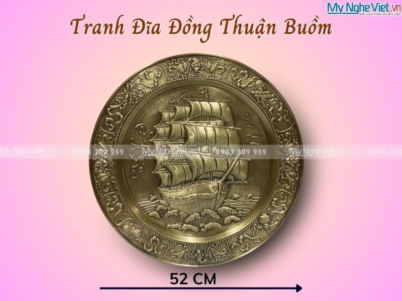 Tranh Đồng Thuận Buồm Xuôi Gió 52cm
