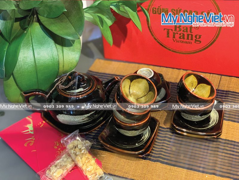 Bộ bình trà Bát Tràng Men Hỏa Biến - Ảnh 3