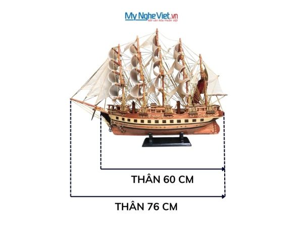 Mô hình thuyền buồm France II thân 60cm