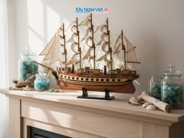 Mô hình thuyền buồm France II thân 60cm