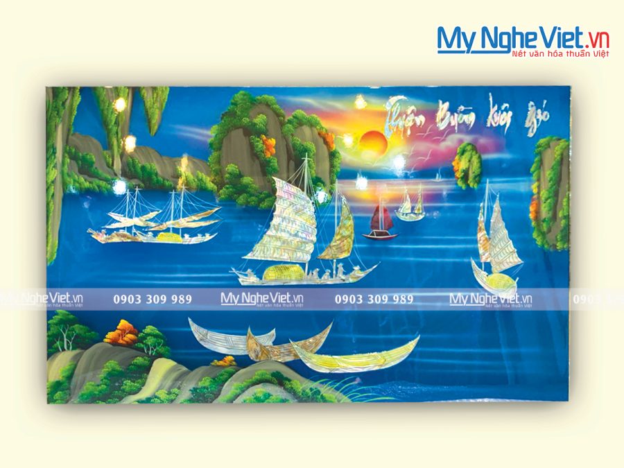 Tranh Sơn Mài Thuận Buồm Xuôi Gió