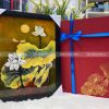 Tranh Sơn Mài Hoa Sen Nền Vàng