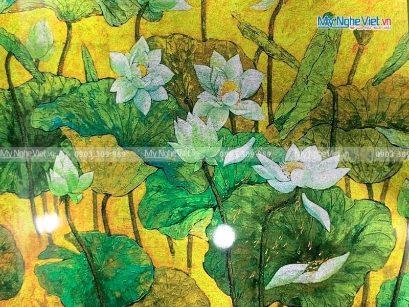 Tranh Sơn Mài Hoa Sen - Ảnh 3
