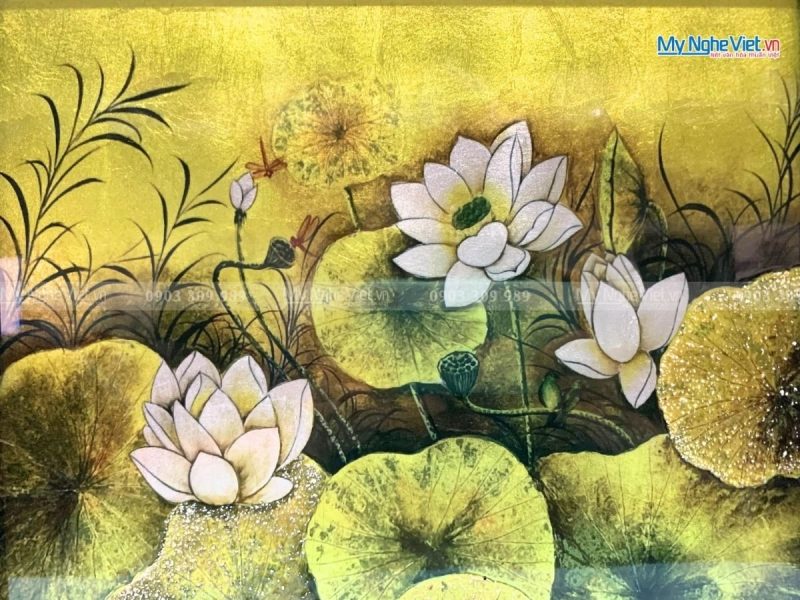Tranh Sơn Mài Hoa Sen - Quà Tặng Tân Gia Khai Trương Tuyệt Vời - Ảnh 4