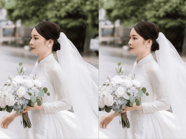 Vải Áo Cưới Lụa Hà Đông Hoa Cúc Trắng MNV-LHD17