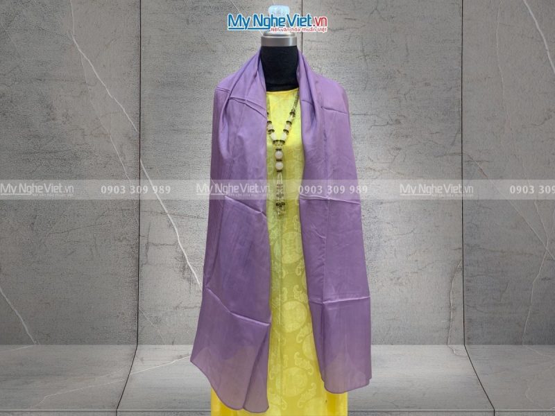 khăn lụa tơ tằm trơn tím