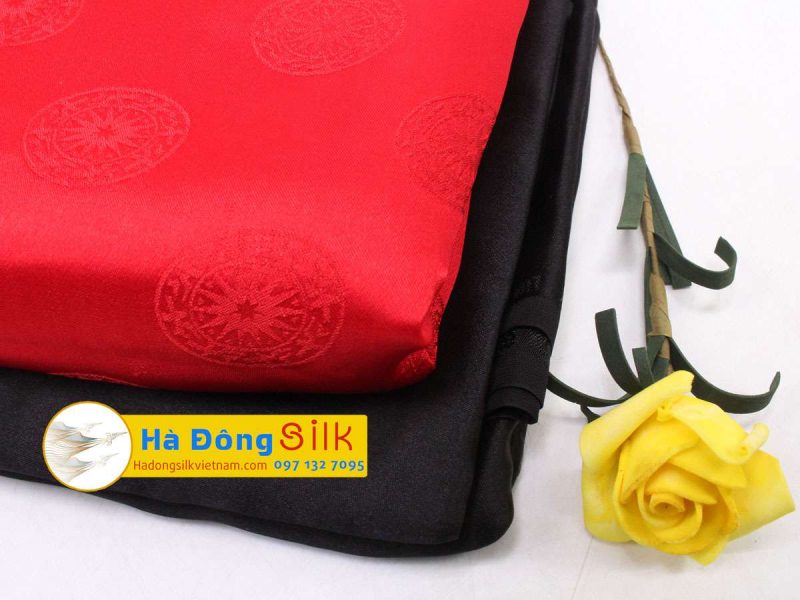 Bộ Áo Dài Cưới Lụa Hà Đông Đỏ ( Áo 3,7m + Quần 2,3m) MNV-LHD38 - Ảnh 2