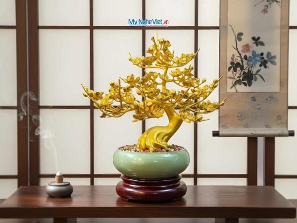 Cây Hoa Mai Đồng Mạ Vàng 24K Cao Cấp MNVHD02