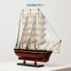 Mô hình thuyền buồm phong thủy France II gỗ cẩm lai