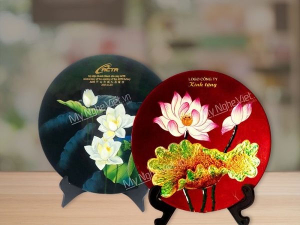 Tranh Đĩa Sơn Mài Khắc Thông Điệp