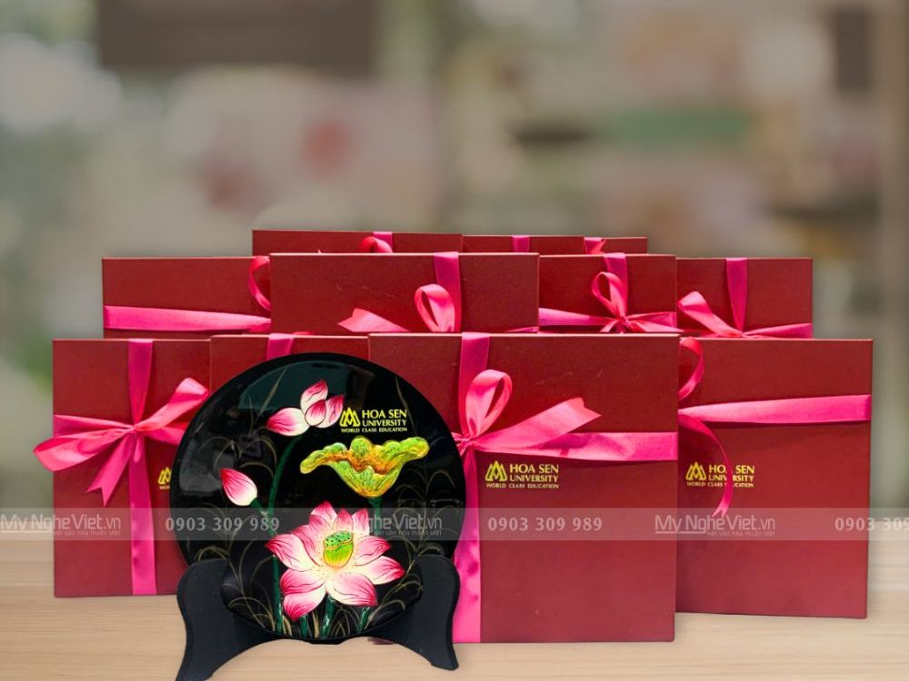 Tranh Đĩa Sơn Mài In Logo