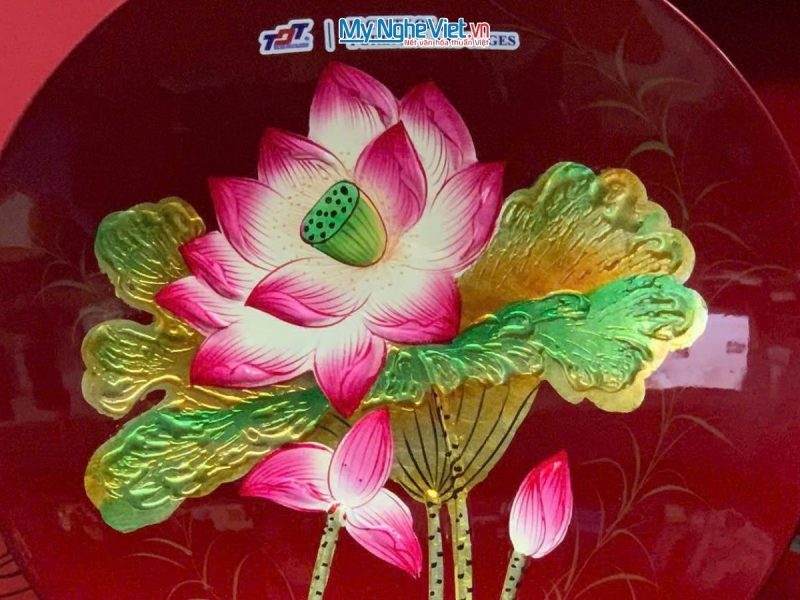 Tranh Đĩa Sơn Mài Khắc Thông Điệp