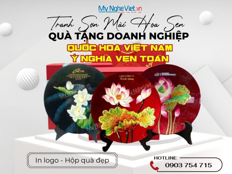 Tranh Đĩa Sơn Mài Khắc Thông Điệp