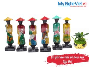Tượng sơn mài cô gái áo dài miss Việt Nam