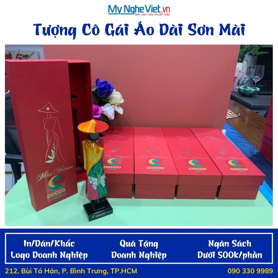 Tượng sơn mài cô gái áo dài miss Việt Nam