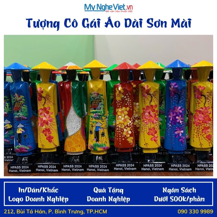 Tượng sơn mài cô gái áo dài miss Việt Nam
