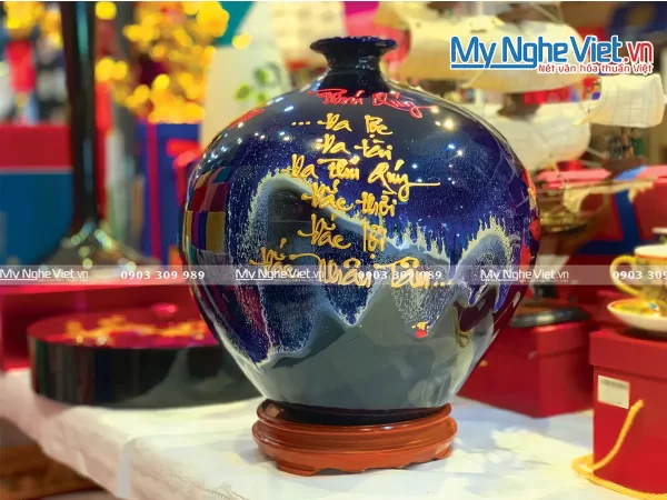 Bình thu Tài hút Lộc "Phú Quý" Men Hoả Biến