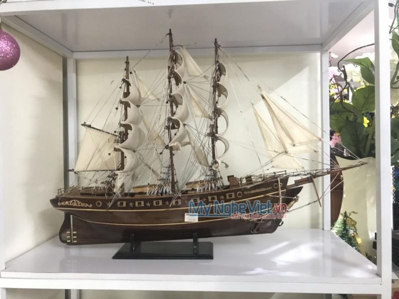 Mô Hình Thuyền Buồm Trang Trí Cutty Sark Đen (Thân 1.5m) MNV-TB05-1.5m - Ảnh 2