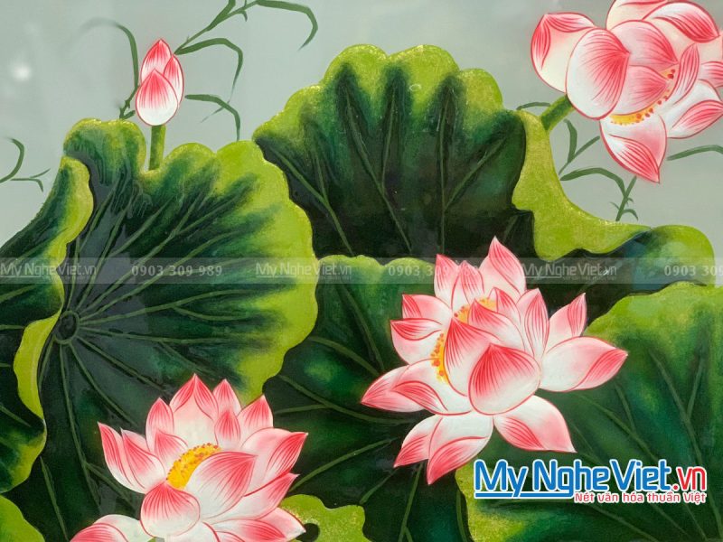 Tranh hoa sen sơn mài hiện đại TSMDH8111 - Ảnh 2