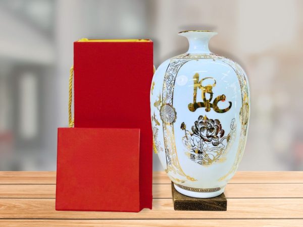 Lọ Thu Tài Chữ Lộc Viền Chỉ Vàng