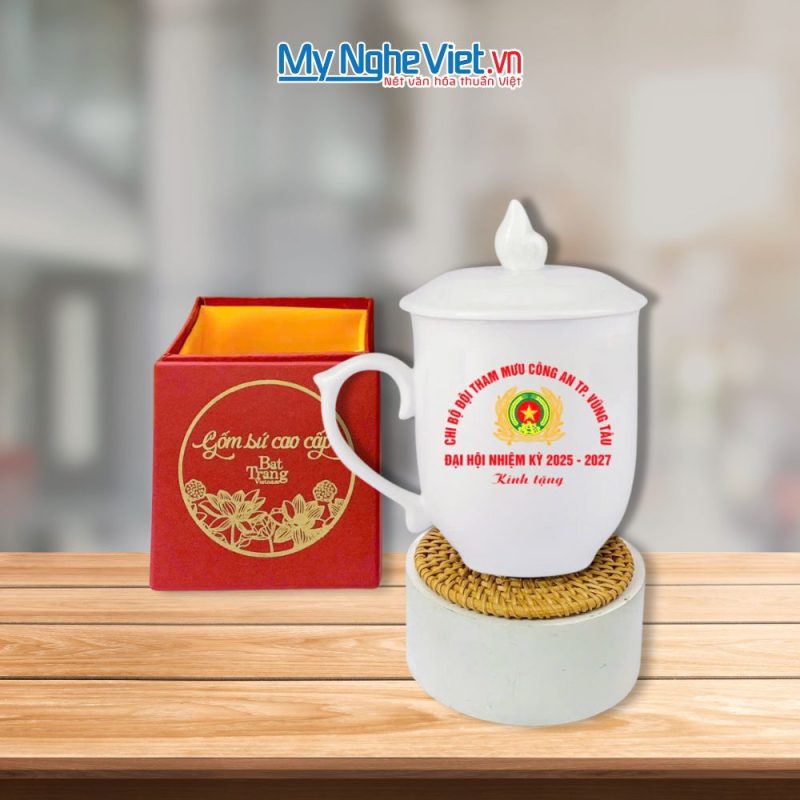 Ly Sứ Bát Tràng Chóp Lửa In Logo