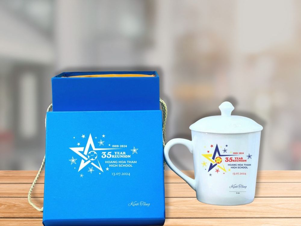 Ly Sứ Bát Tràng Có Nắp In Logo