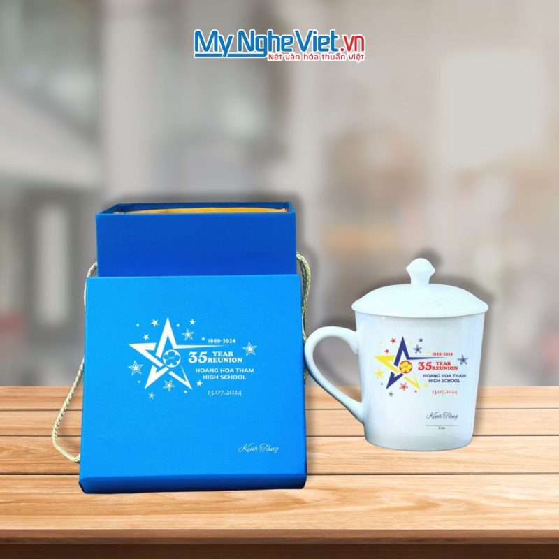 Ly Sứ Bát Tràng Có Nắp In Logo