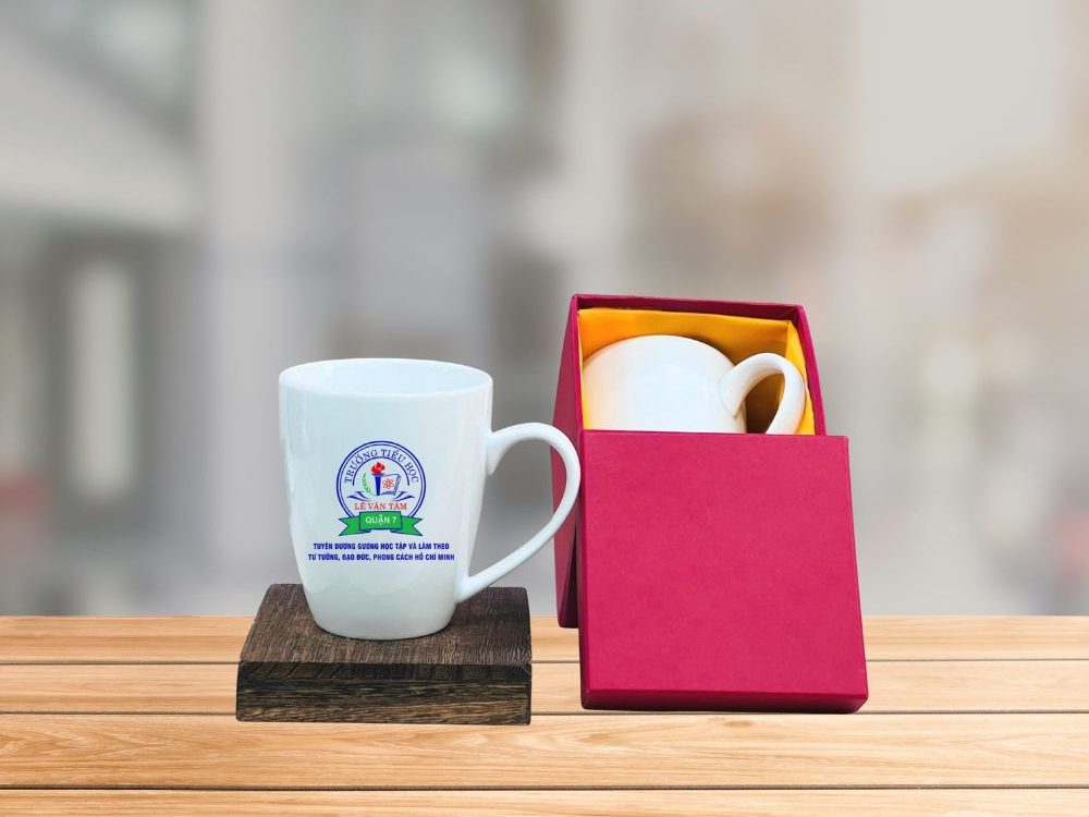 Ly Sứ Bát Tràng Thóp In Logo - Quà tặng nhân viên