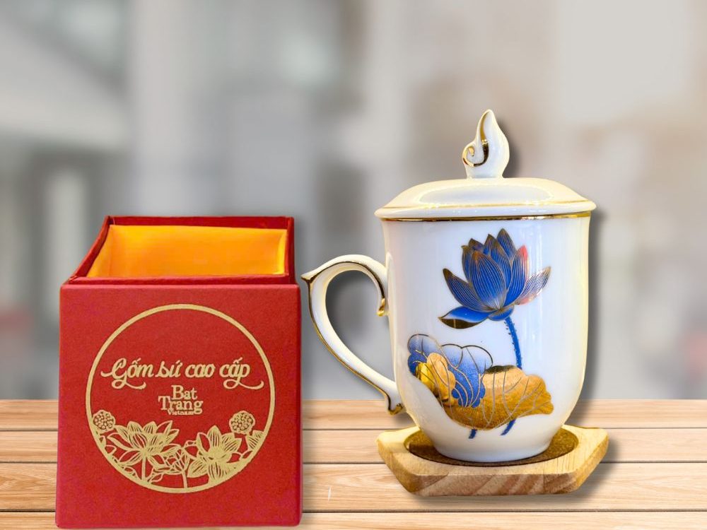 Ly Sứ Bát Tràng Chóp Lửa Hoa Sen