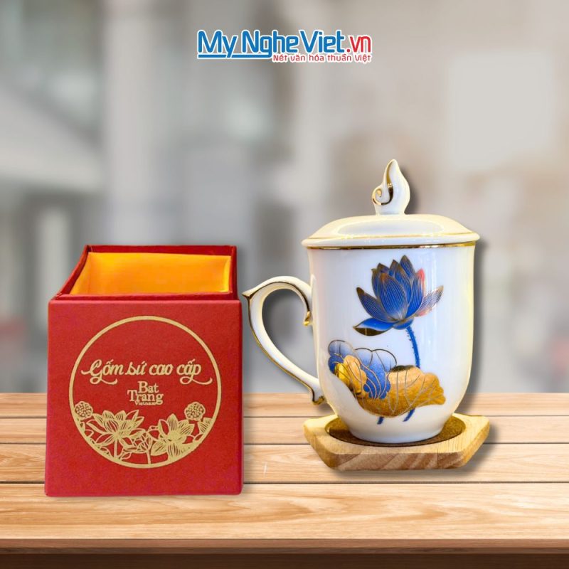 Ly Sứ Bát Tràng Chóp Lửa Hoa Sen